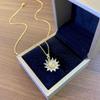 Micro Inlaid Exquisite Sunflower Necklace, Female Niche Design, Light Luxury Collarbone Chain Temperament, Versatile Accessory