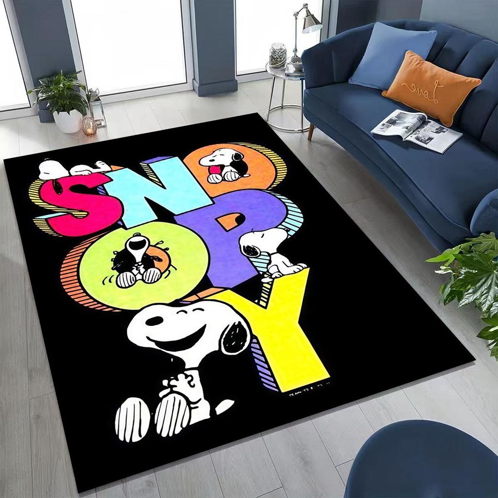 3D Cute Snoopy Dog Peanuts Art Cartoon Art Rug for Bedroom Living Room Sofa Home Doormat Decor, Large Kids Non-slip Floor Mat