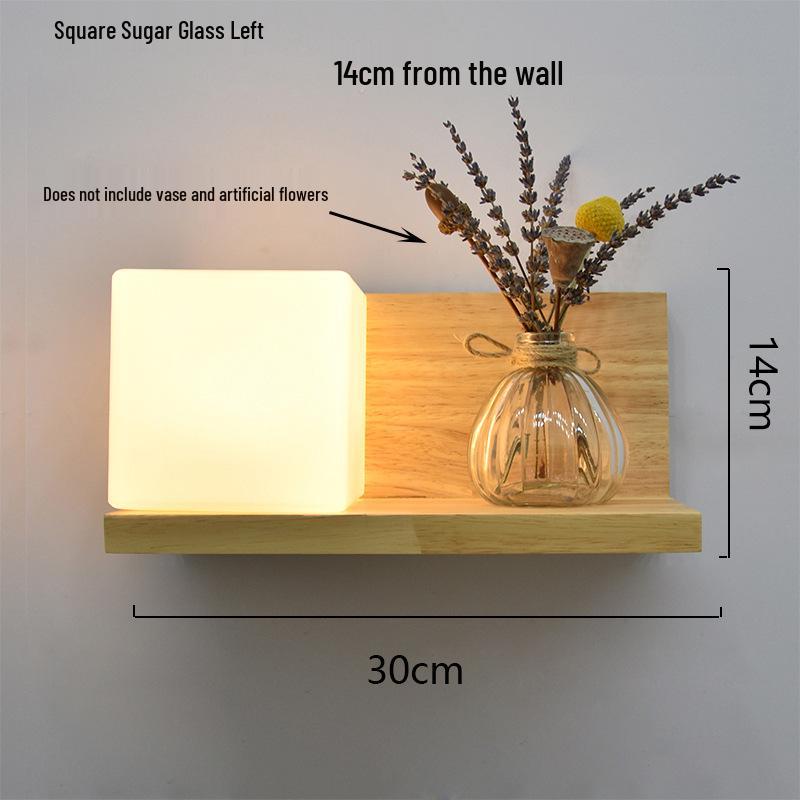 Japanese Solid Wood Nordic Wall Lamp for Bedroom, Living Room, Study, and Balcony