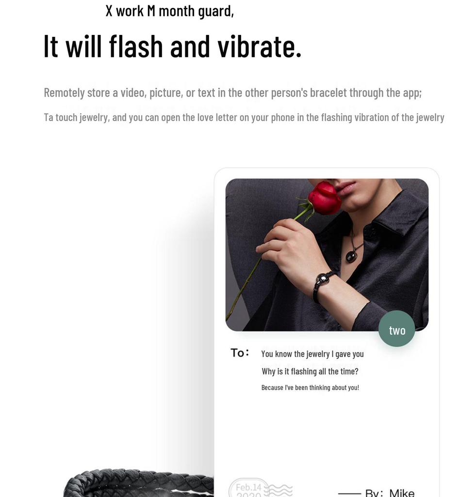Totwoo Smart Couple Bracelets: Interactive Long-Distance Jewelry with Vibration and Light Sensors.