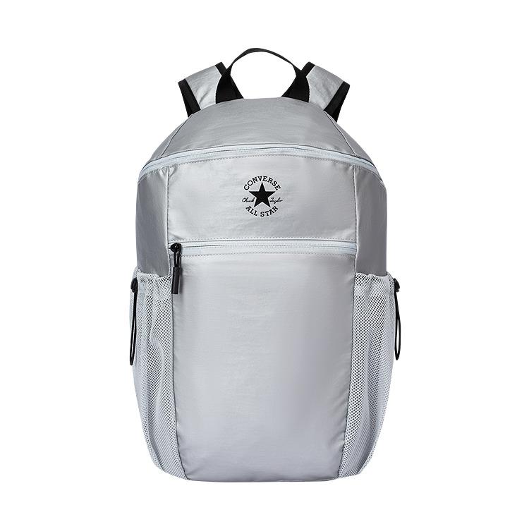 Converse 18L Large Capacity Sports Leisure Outdoor Polyester Backpack Unisex Backpack Silver CV2613168GS-006 Matte Silver