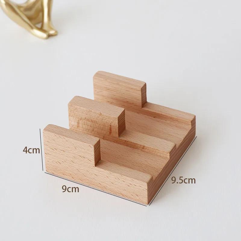 Creative Wooden Sushi Display Plate Rectangular Molecule Cuisine Display Rack Restaurant Food Specialty Display Tableware