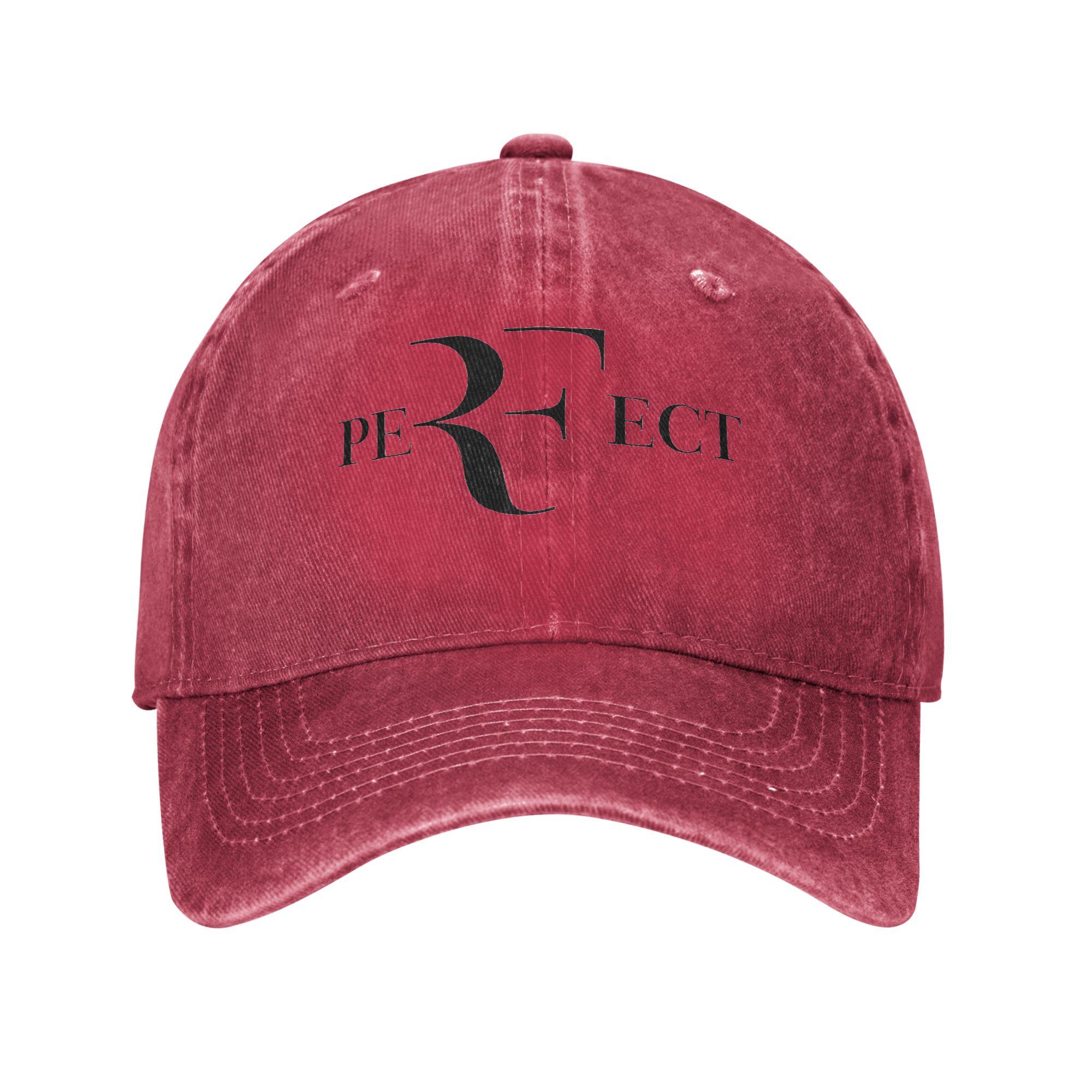Roger Federer Washed Denim Baseball Caps Snapback Baseball Hats Breathable Casquette Outdoor Unisex One Size
