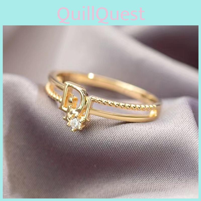 Adjustable Unique Dring For Women Crafted From Brass With Glittering Rhinestone Details