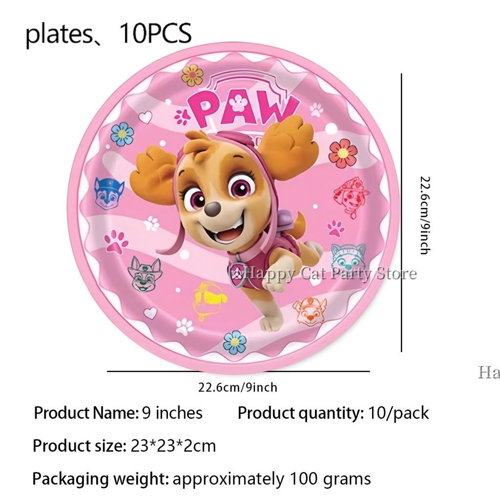 Birthday Paw Patrol Plates and Glasses Paw Patrol Birthday Decoration Skye Napkins Cups Baby Shower Kids Party Favors Supplies