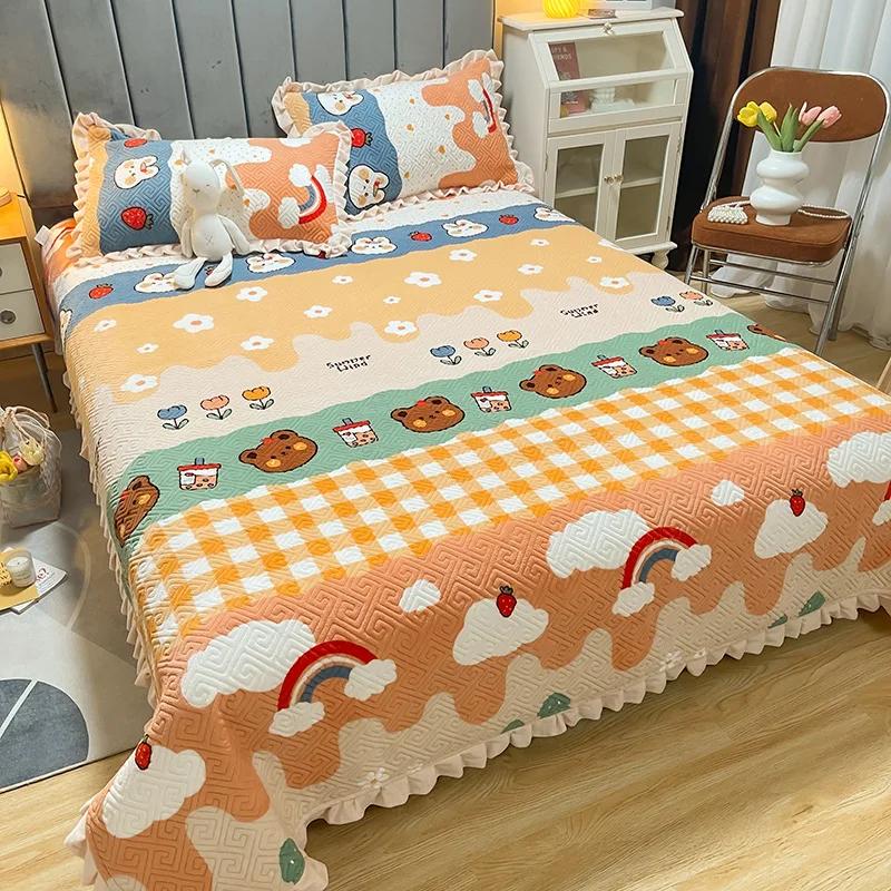 Thickened Milk Fiber Quilted Bed Cover Three Or Four Piece Suit Winter Tatami Bed Cover