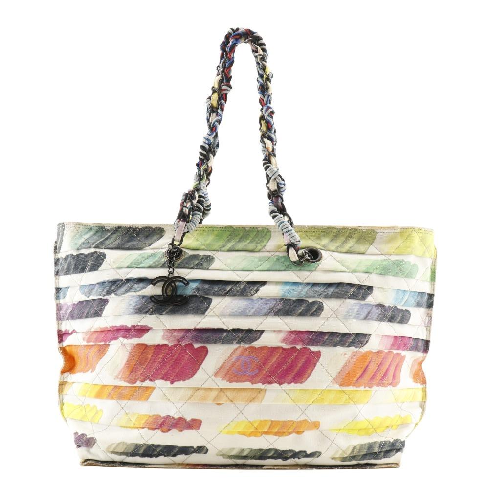 

CHANEL Chain tote Tote Bag Colorama COCO Mark multicolor/white canvas Women Used