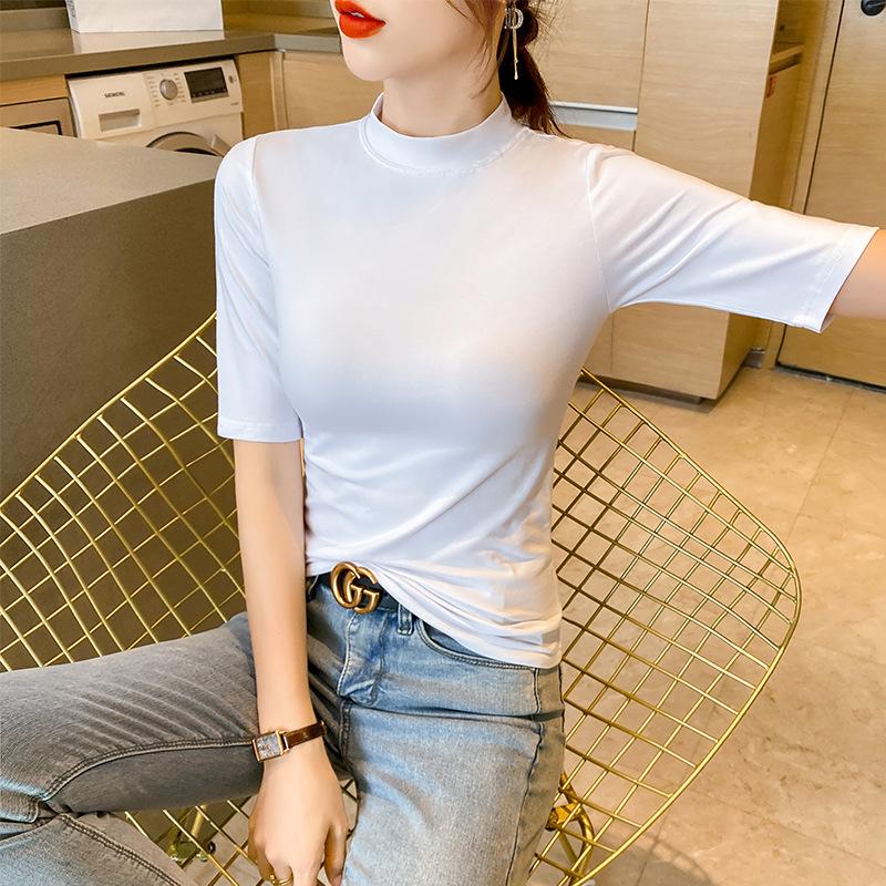 

Хлопковая базовая рубашка с полувысоким воротником, осенняя новинка, обычного кроя, прилегающая, однотонная, внутренняя, с полувысоким воротником, с рукавом средней длины XXL белый