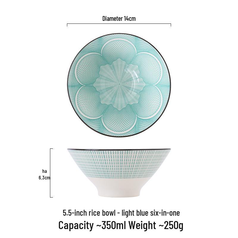 5.5-Inch Nordic Ceramic Bowl for Soup, Dessert, Ice Cream, and Rice