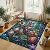 Easter Bunny Theme Crystal Velvet Rug Personalized Custom Name Text Soft Floor Mat Home Decor