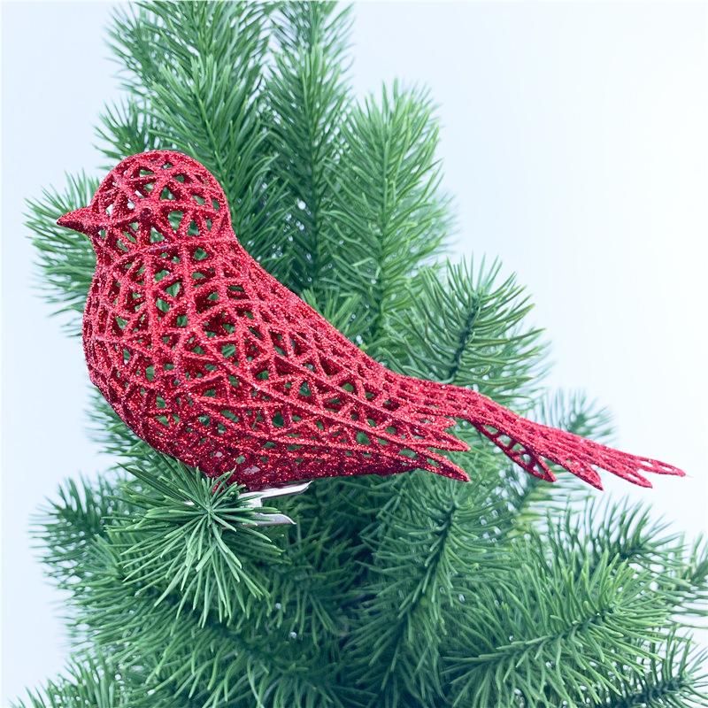 16cm Artificial Bird Christmas Tree Decorations Cute Glitter Bird Ornament Photography Props Home Decor Navidad 2025