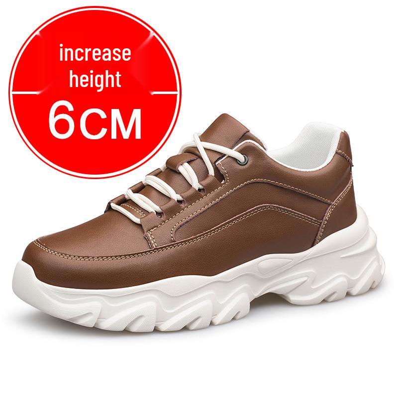 Men's 8cm Height Increasing White Breathable Casual & Running Shoes