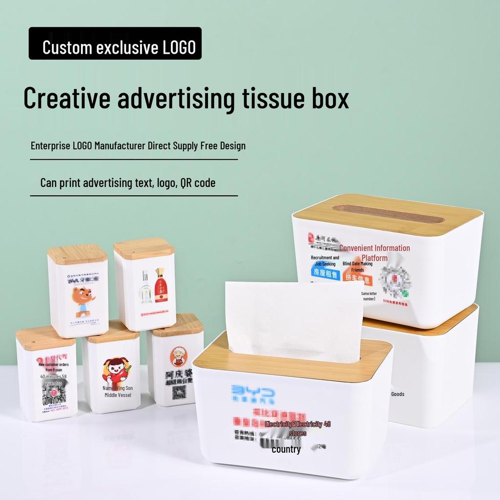 Custom Wooden Tissue Box with Logo for Hotels, Restaurants, and Banks