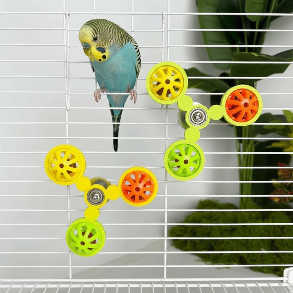 Interactive Parrot Wheel for Chewing Beak Grinding Parrot Rotating Windmill  Mental Stimulation
