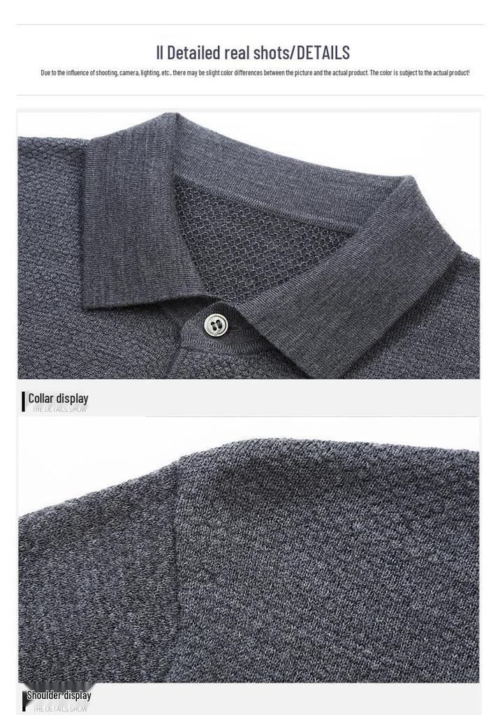 Men's Plus Size Warm Lapel Knit Wool Sweater for Autumn 2026