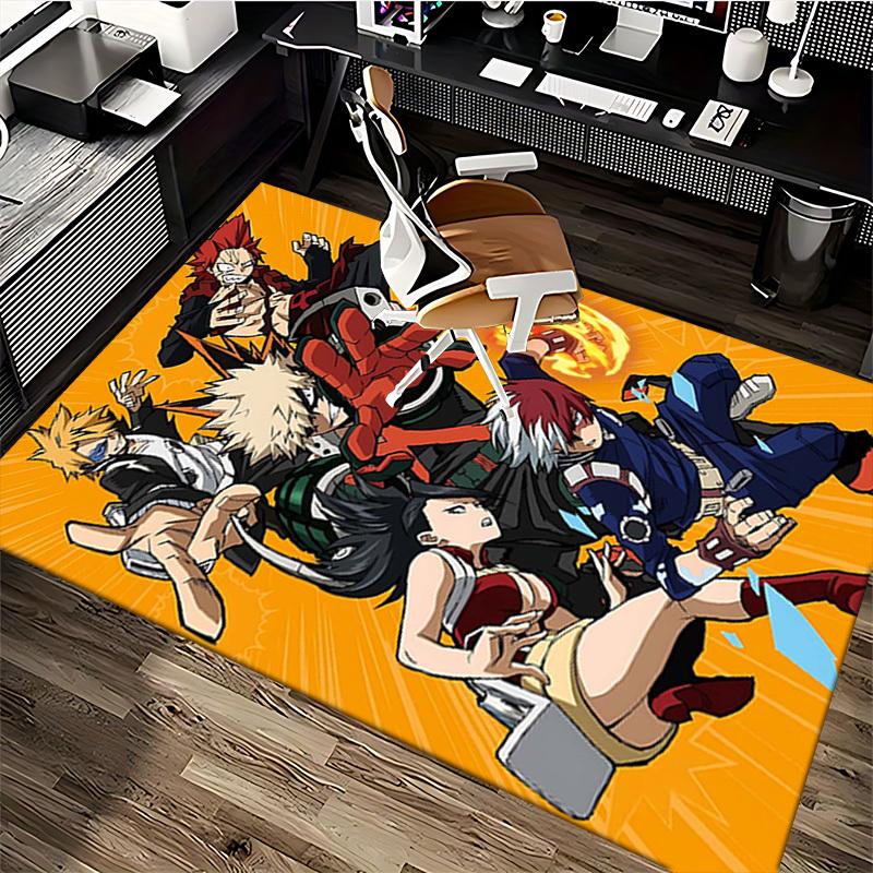 1pc My Hero Academia Chair Mat - Anime Cartoon Design, Anti-Slip Carpet for Office Chair, Suitable for Home Decor, Living Room, Bedroom, Game Room - P