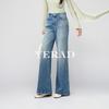 YALIDA Women's High Waist Light Blue Flare Jeans
