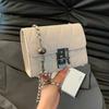 Stylish Pu Leather Crossbody Bag For Women Trendy Quilted Chain Shoulder Bag