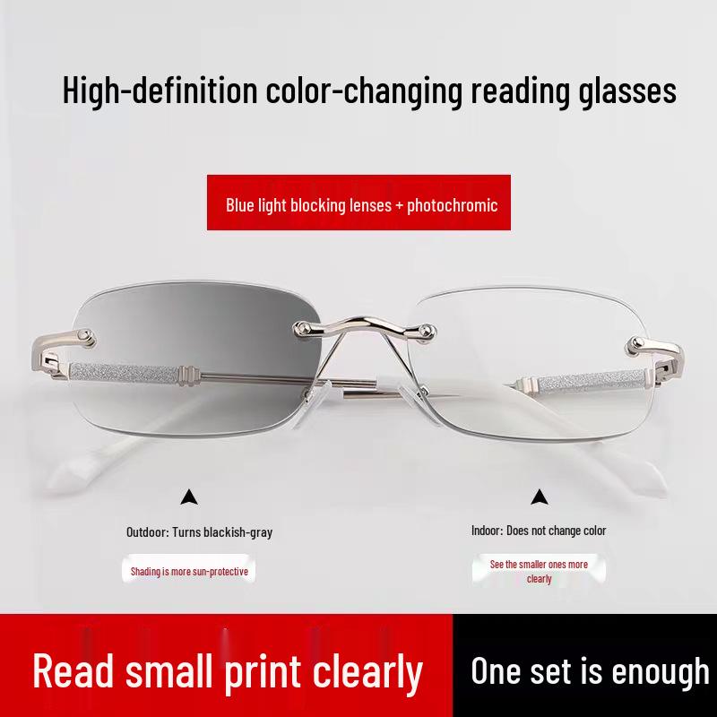 Premium Ultra-Light Photochromic Anti-Blue Light Presbyopia Glasses for Youthful Style