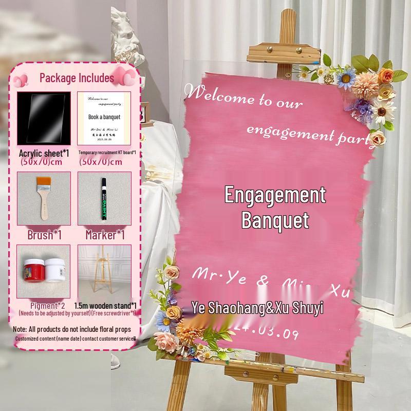 High-End Acrylic Welcome Sign for Wedding Reception, Hotel Entrance, or Event Decoration