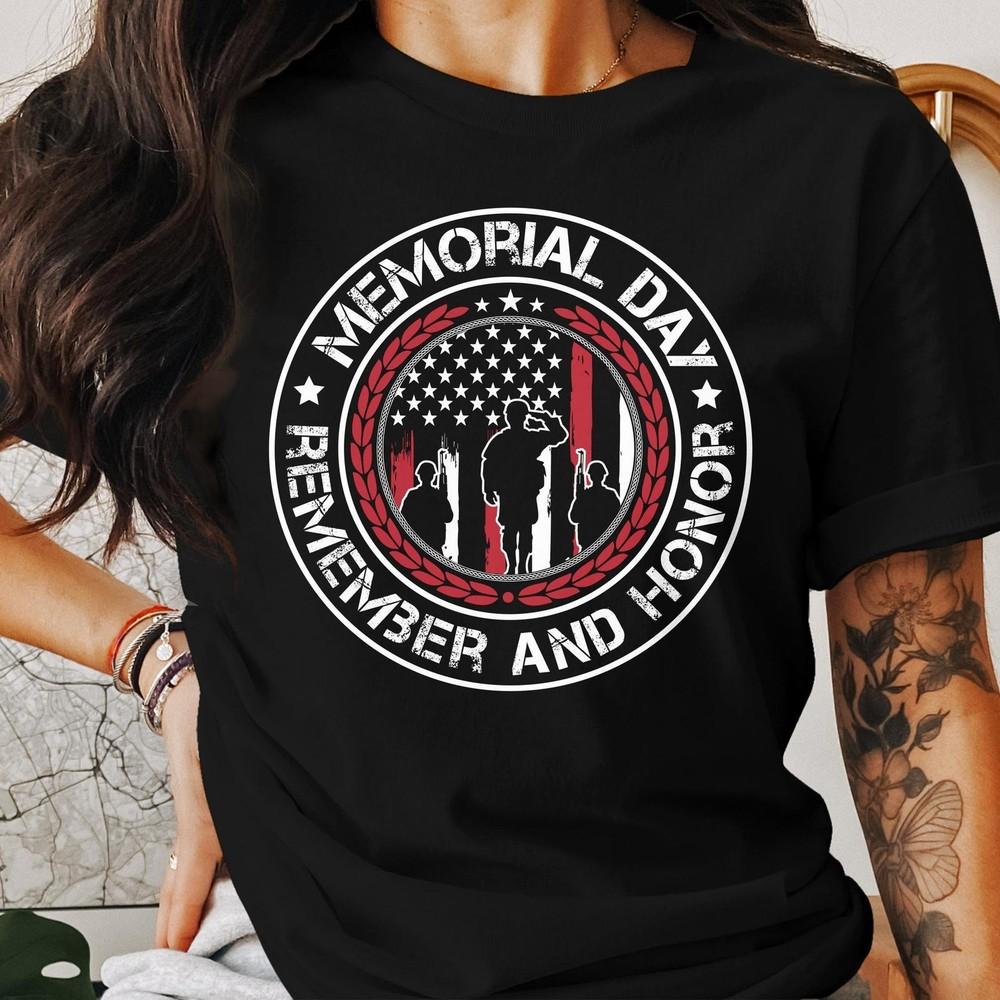 26 Memorial Day T-Shirt, Remember and Honor Tee, Patriotic USA, Military T Shir Unisex T-Shirt L