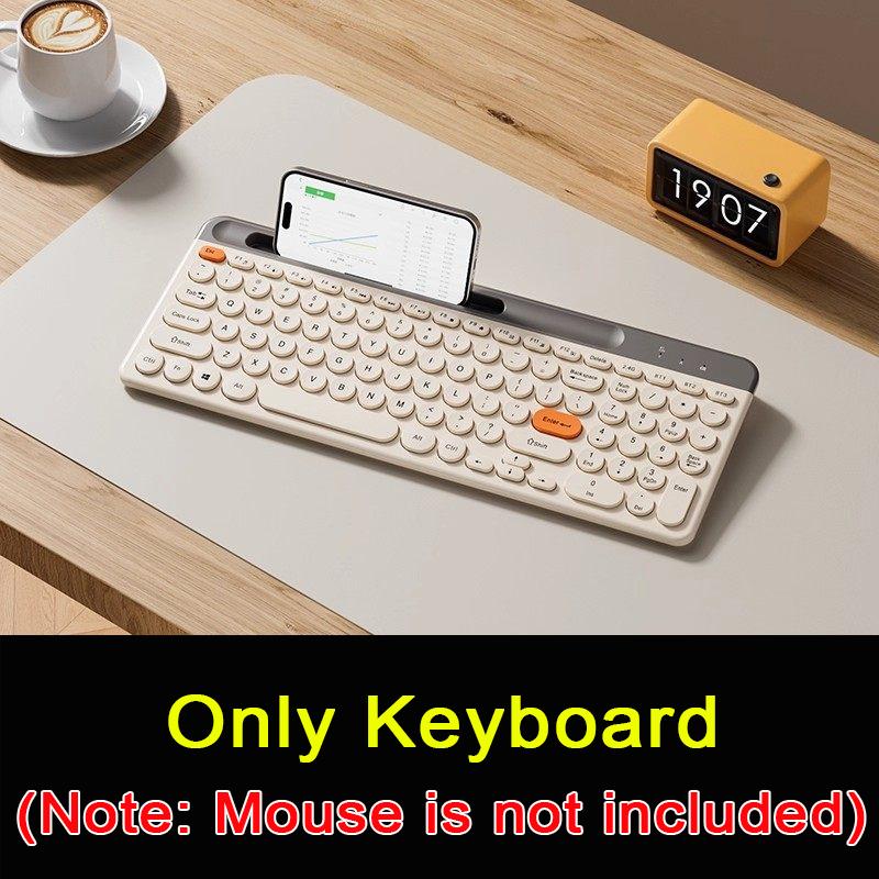 Tri-Mode Dual Bluetooth Keyboard & Mouse Set with Slot Ergonomic Design Silent Keyboard with Scissor-Switch for Laptops Desktops