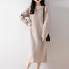 Women Sweater Dress 100% Wool MODERN NEW SAGA O-neck Knit Long Pullover Winter Jumpers Wool Long Dress Female