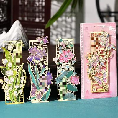 Elegant Laser-Cut Lotus Metal Bookmark Hollow Flower Page Clip for Readers Cultural Gift for Teachers Students Book Reading Tab