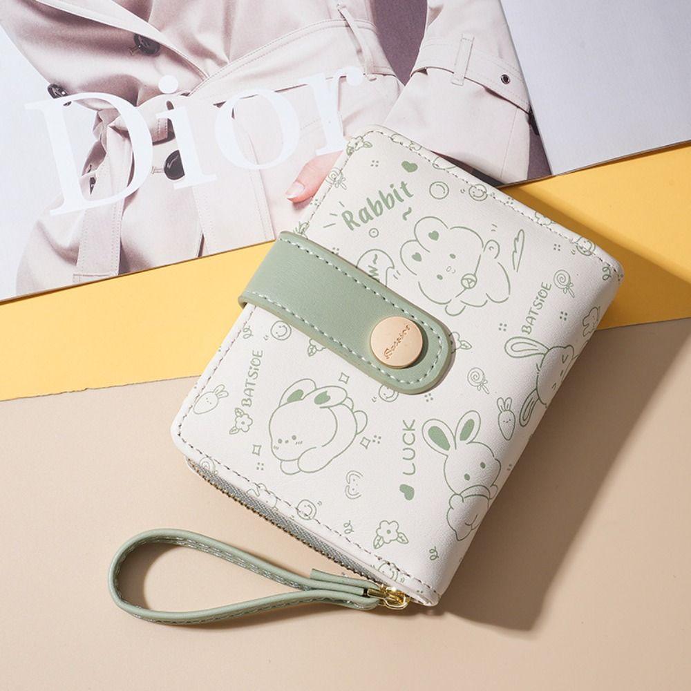Korean Style Cute Rabbit Wallet Candy Color Small Zipper Wallet Portable Short Coin Purse Student