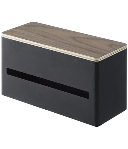 Yamazaki RIN Paper Towel Case, Brown, Double-Sided, 26cm W X 11cm D X 14cm H, 4765