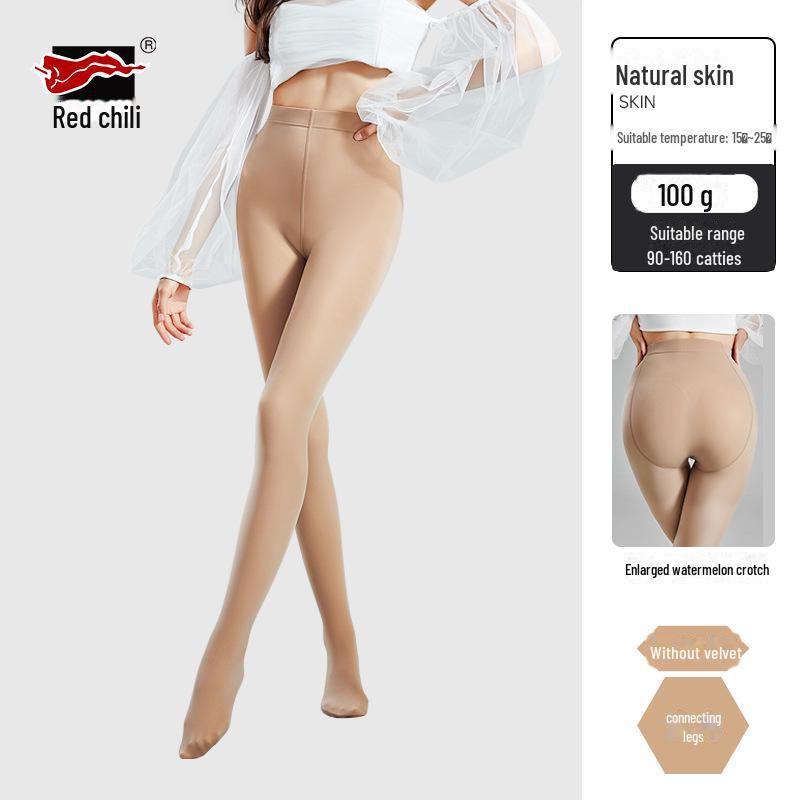 

Red Pepper 100g Autumn Sheer Leggings - Женские носки с эффектом арбуза и промежностью телесного цвета 100g without fleece, with feet, One Size