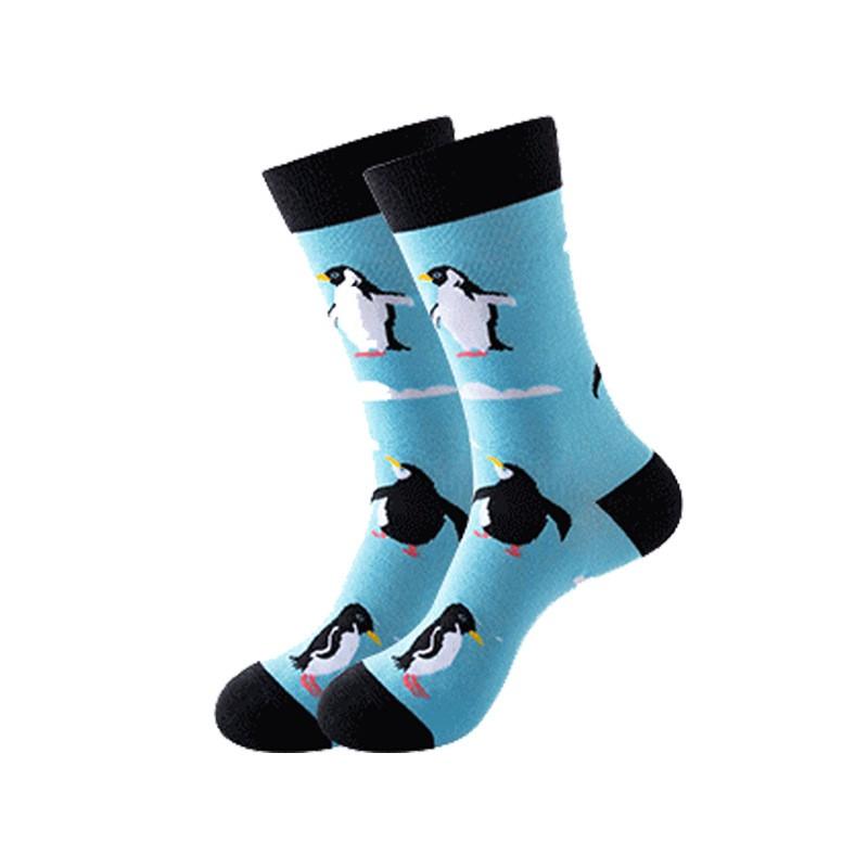 Stylish Mid-Calf Socks With Animal Print Dog Cat Design Men Women Cotton Blend Comfortable Casual
