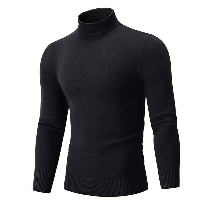 Men S Half Turtleneck Knit Sweater Solid Color Casual Spring Autumn
