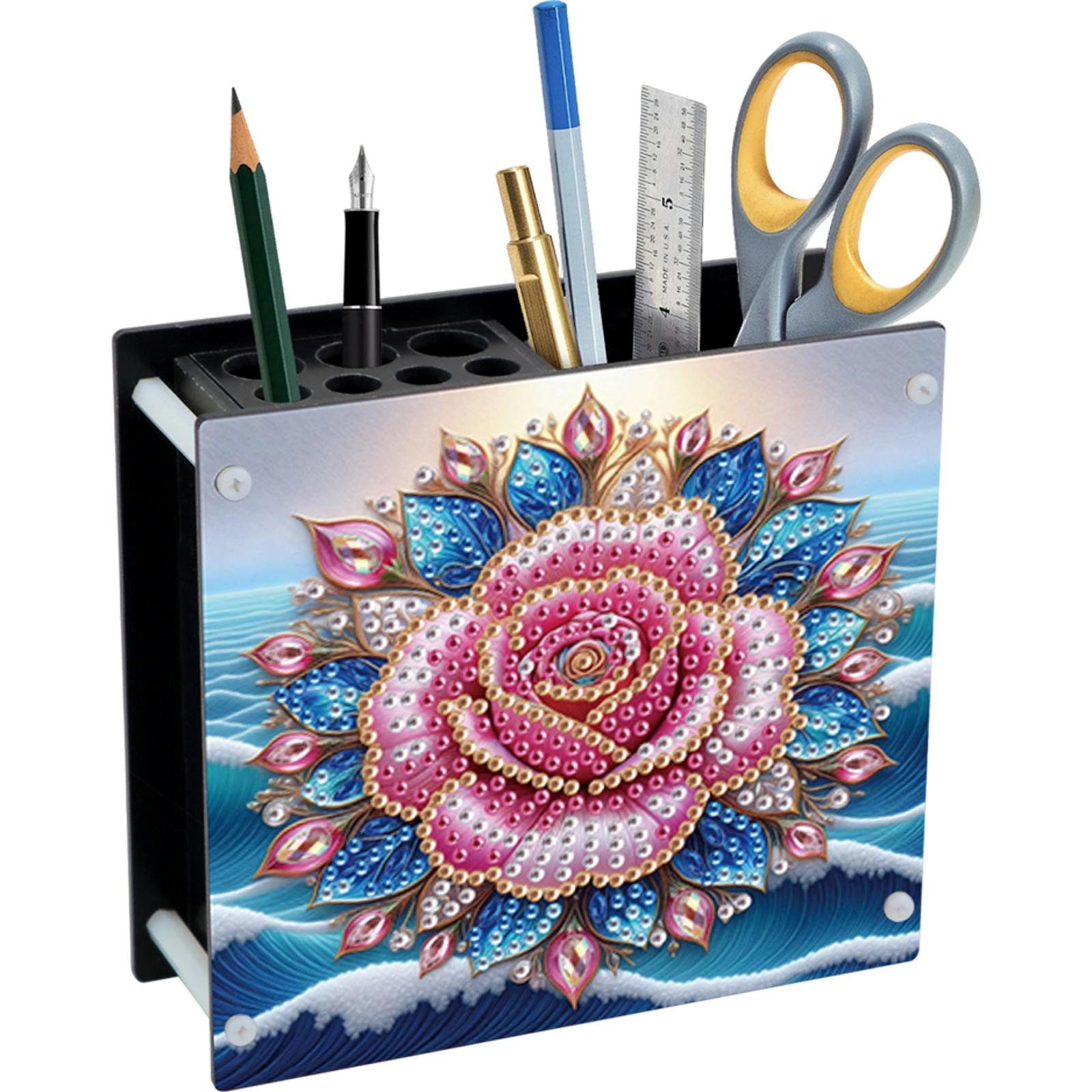

Acrylic Special Shape DIY Diamond Painting Pen Holder Kit Diamond Embroidery Pen Holder Box Diamond Art Pencil Holder for Desk