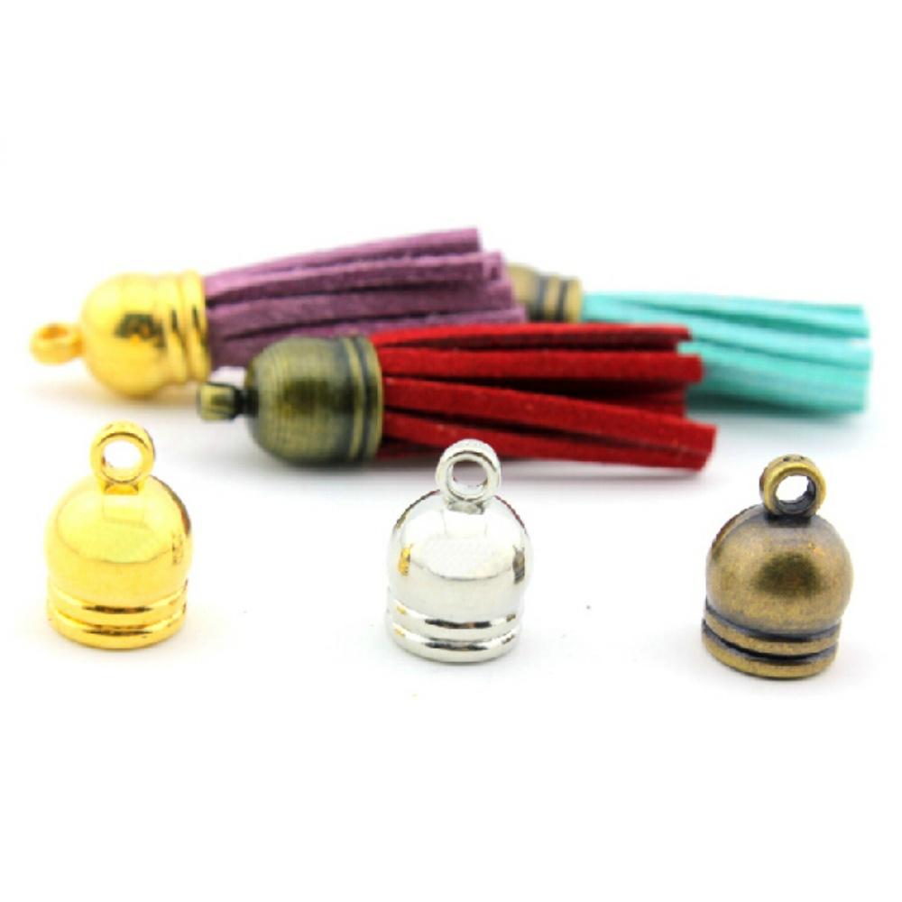 30-100pcs/lot CCB Tassel Caps Beads KC Gold Leather Rope End Tip Cap Beads For DIY Handmade Bracelet Necklace Making Accessories
