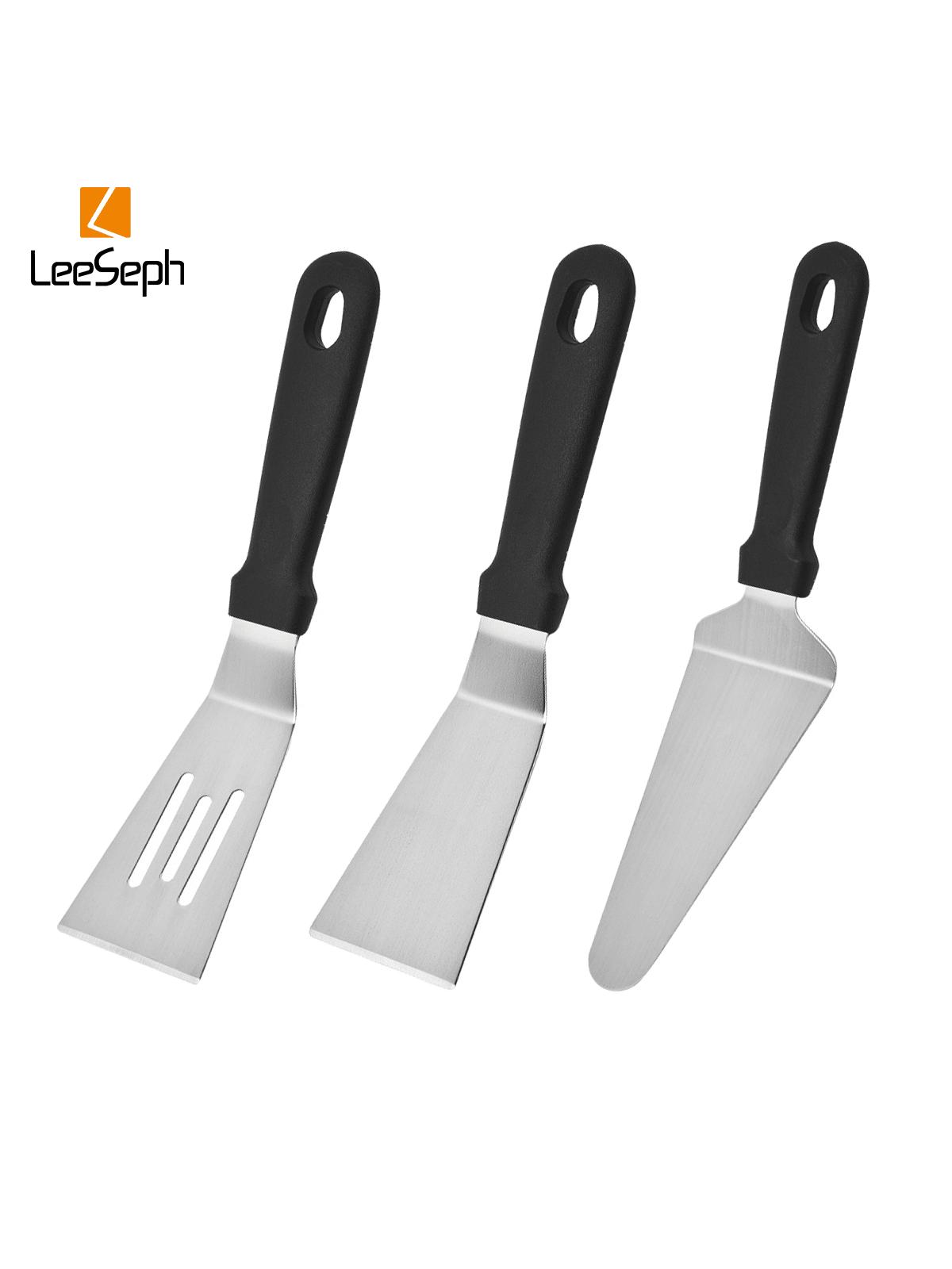 

Набор Leeseph из 3 лопаток для пиццы из нержавеющей стали, лопатка для пирогов, блинов, кухонные приспособления для жарки, выпечки, переворачивания яиц