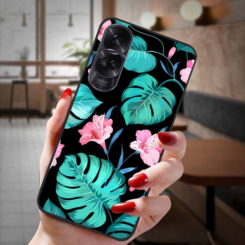 For Honor 90 Lite 5G Case 3D Flower Relief Emboss Silicon Back Cases For Honor 90 Cover Honor90 Pro 90Pro 90Lite Soft Protective