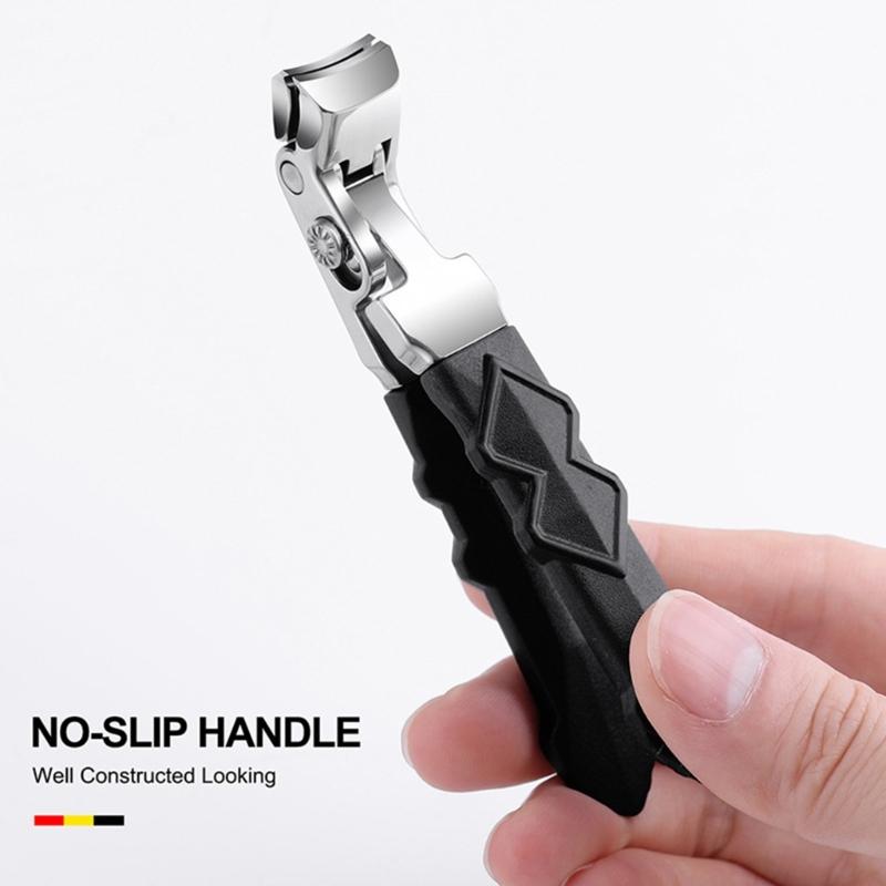 Angled Stainless Steel Nail Clippers with AntiSlip Textured Handle Durability Rustproof Blade for Elderly Users