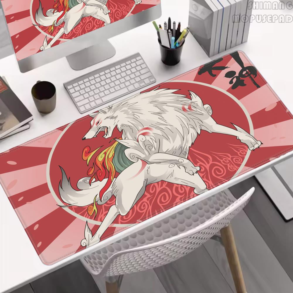 Okami Mousepad Big Gaming Masuepad Japan Deskpad Computer Desk Mat Rubber Pc Table Carpet Large Mouse Pad Pc Mouse Mats