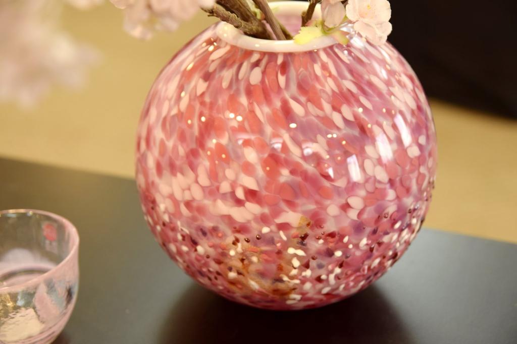 ADERIA Tsugaru Vidro Hirosaki Sakuramaru Vase Flower Light Made In Japan Flower Base Vase Stylish Glass Single Flower Vase Container Flower Dried