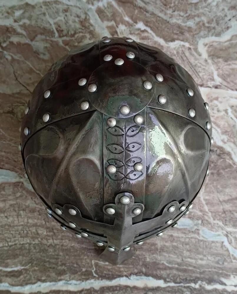 Casco Normano de Acero de Calibre 18 Medieval Armadura Vikinga