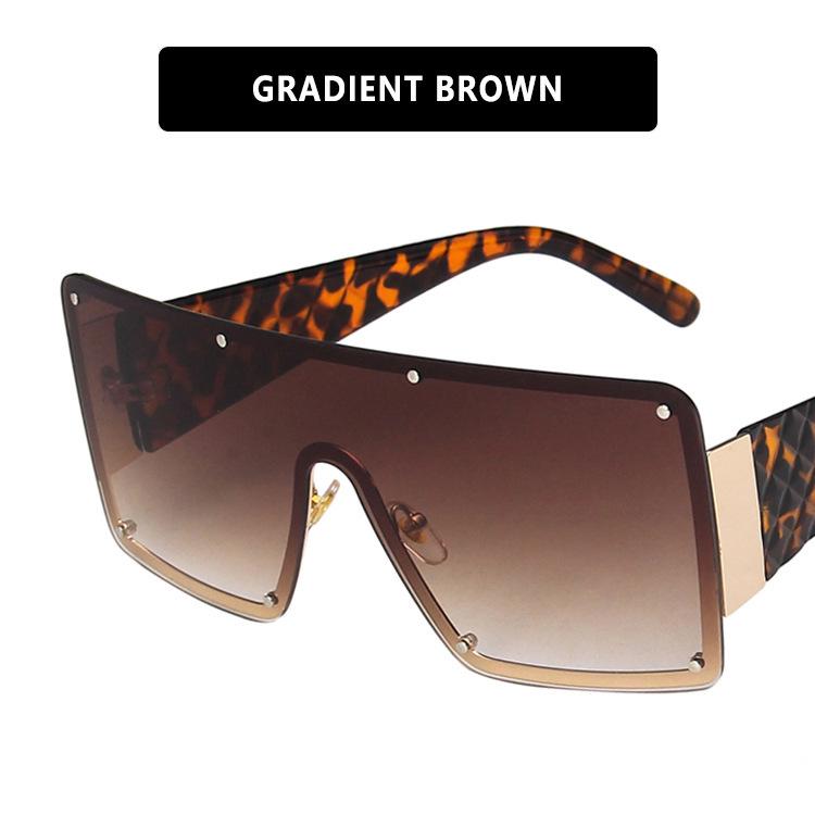 Квадратные безободковые солнцезащитные очки: Модный европейско-американский тренд 2020 года, универсальная большая оправа As shown