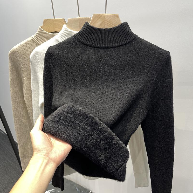 Mote Tykk Vinter Turtleneck Genser Uformell myk genser Langermet bunnoverdeler Solid Pull kvinnelige gensere 29028