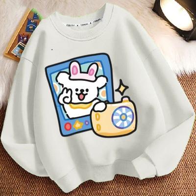 Children's Cute  Line Puppy Sweatshirt for Autumn and Winter, Loose Long-sleeved Sweatshirt for Boys and Girls
