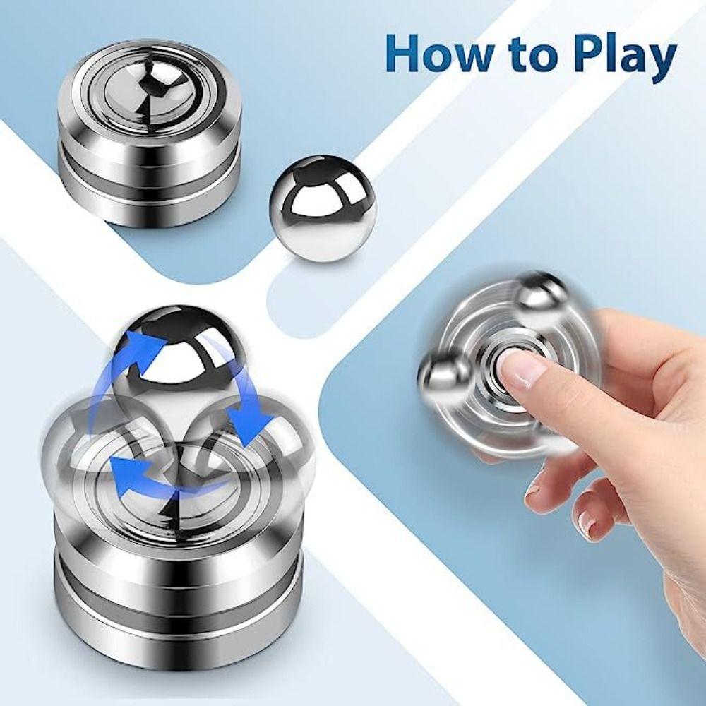 Metal Fidget Spinner Hand Exerciser Magnetic Rotary Gyro Fingertip Portable Interactive Orbital Fidget Spinner