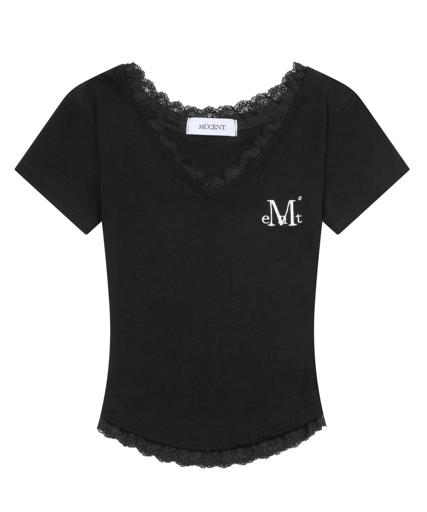MUCENT Sunnier Lace V-Neck Short Sleeve T-Shirt (6 Colors)