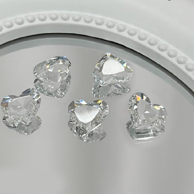 5Pcs Pointed Bottom Nail Rhinestones Gems 3D Mixed Shapes Clear Crystals Diamond