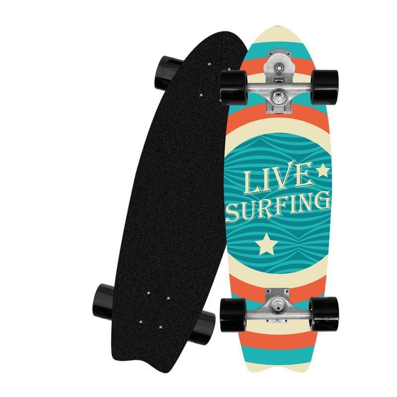 S7 גלשן סקייטבורד יבשתי 815x255x125 מ"מ סקייטבורד גלשן תושבת S7 גלישת גלים גלשן דג סקייטבורדים לונגבורד