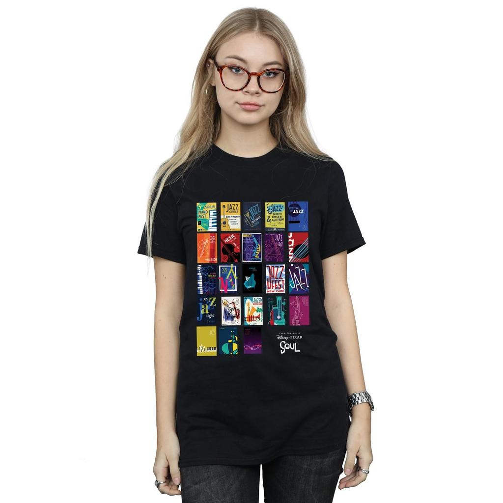 Disney Womens/Ladies Soul Jazz Poster Wall Cotton Boyfriend T-Shirt