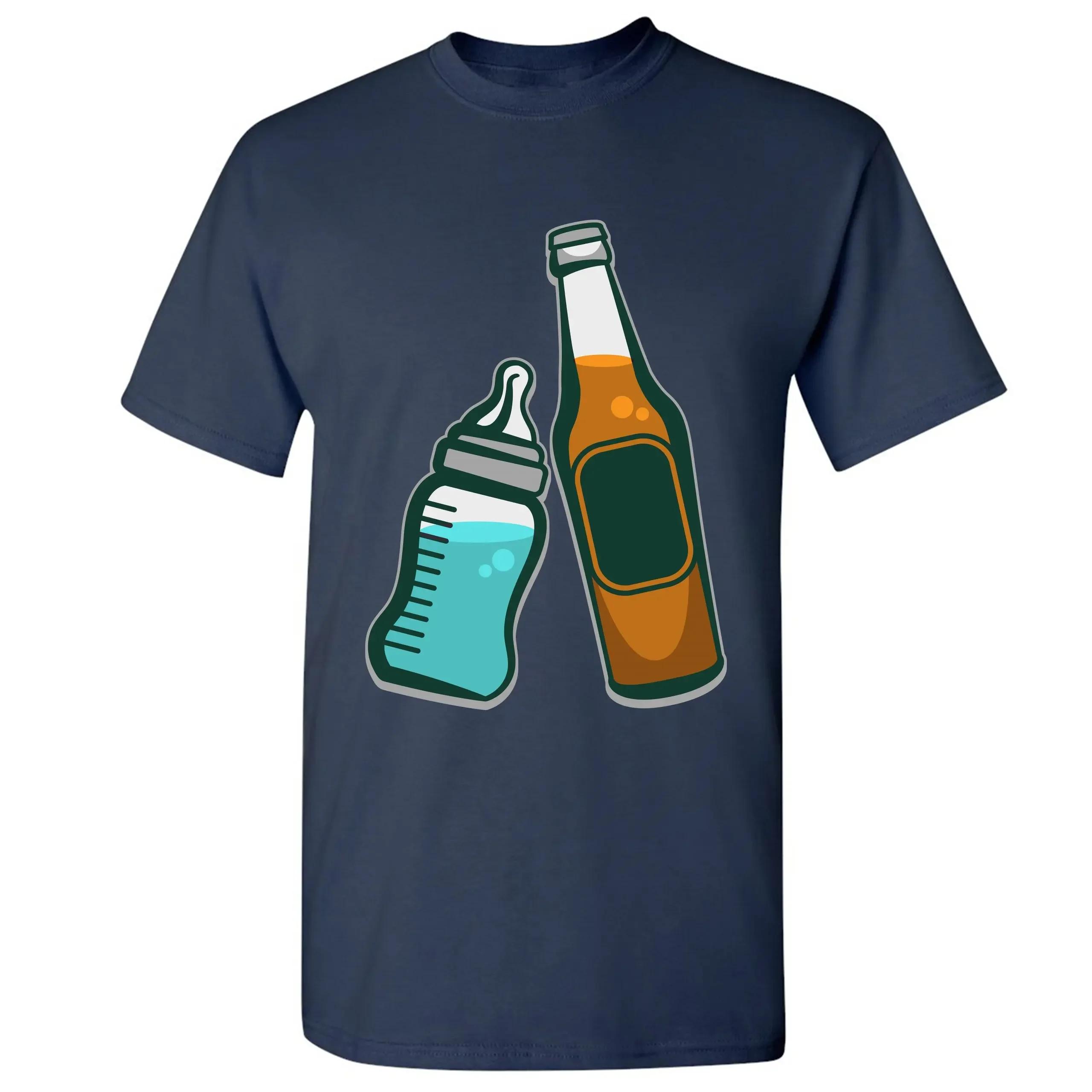 

First Fathers Day Funny Fatherhood Dad Baby Bottle Beer TShirt Summer Cotton ONeck Short Sleeve Mens T Shirt New S3XL 4XL